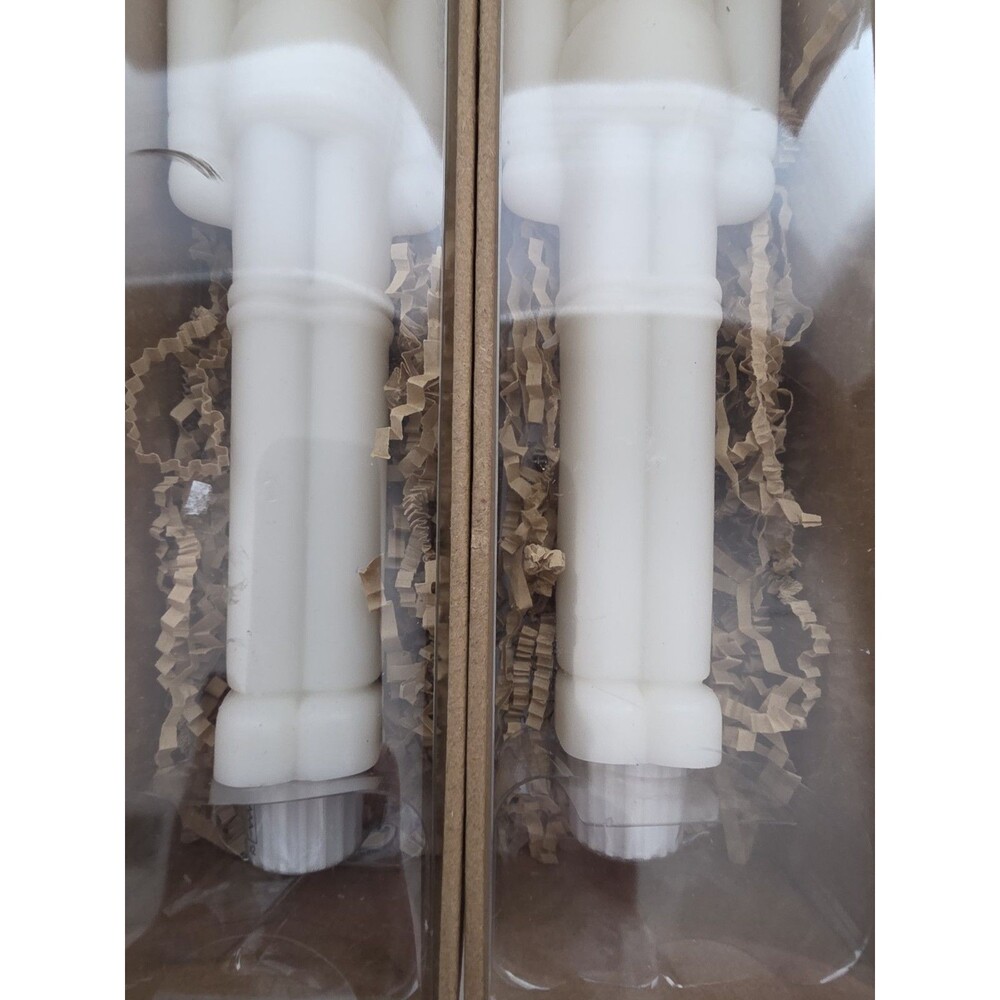 Pottery Barn Nutcracker Flameless Candles Holiday Christmas Tapers Set Of Two - Picture 3 of 5
